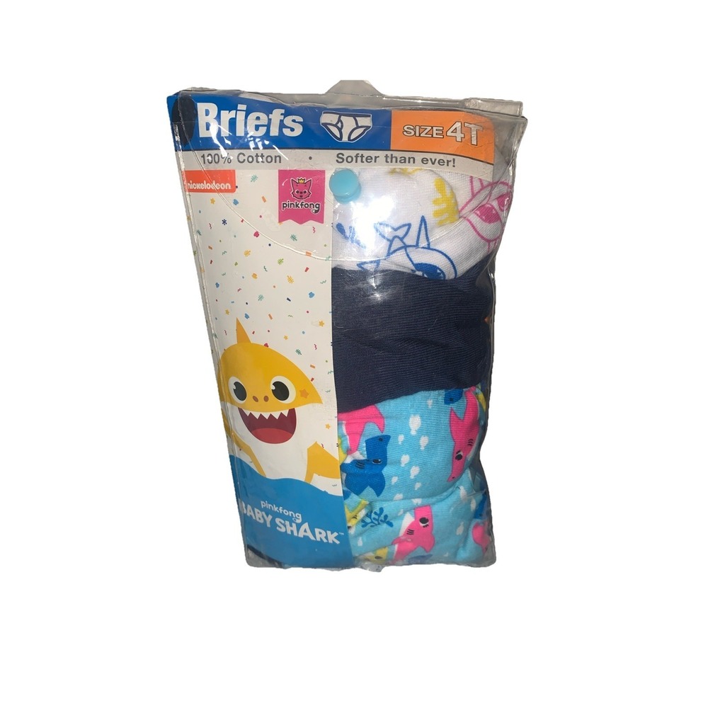 Baby Shark Nickelodeon Boys 4T Package Of 8‎ Briefs 100% Cotton